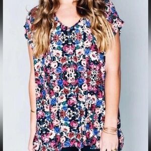 Show Me Your Mumu Carter Tunic Floral Pullover Shirt Top Blouse